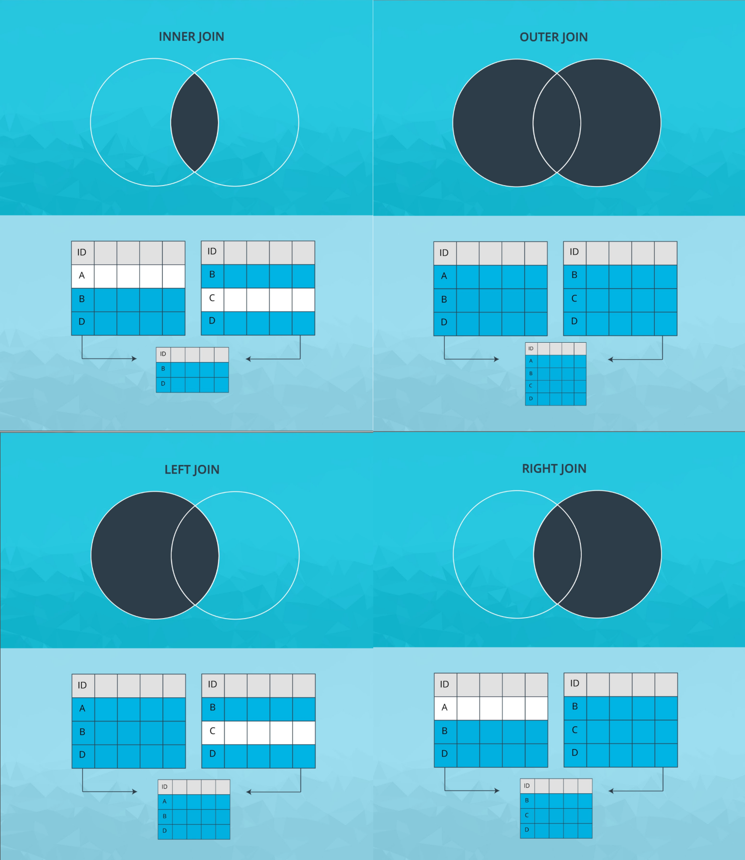 Pandas 中的四种合并类型